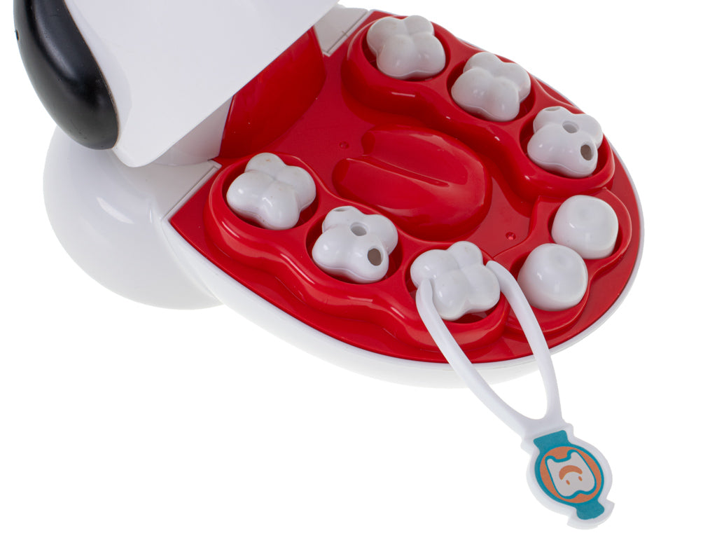 Žaidimas „Dentistas-veterinaras“: sergančių šuniuko dantukų gydymas
