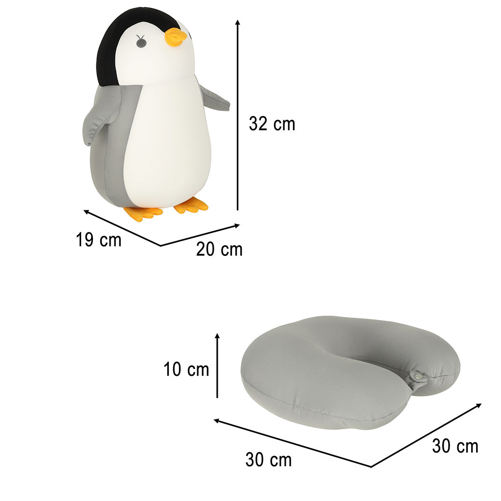 2in1 kelioninė kaklo pagalvėlė / žaislas pingvinas