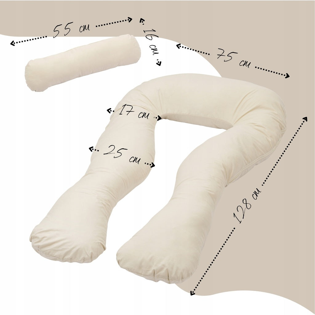 Rogal kreminė nėštumo pagalvė, U formos, pakuotė ir svorio informacija – vaizdas 3