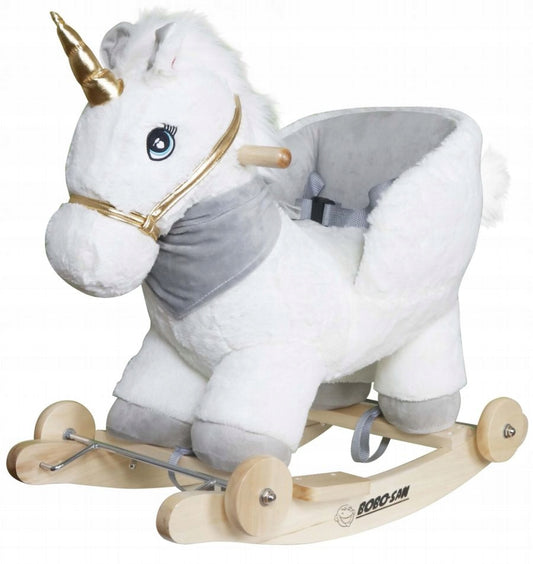 Supamasis arkliukas 2in1, baltas vienaragis su garsais – pagrindinis vaizdas