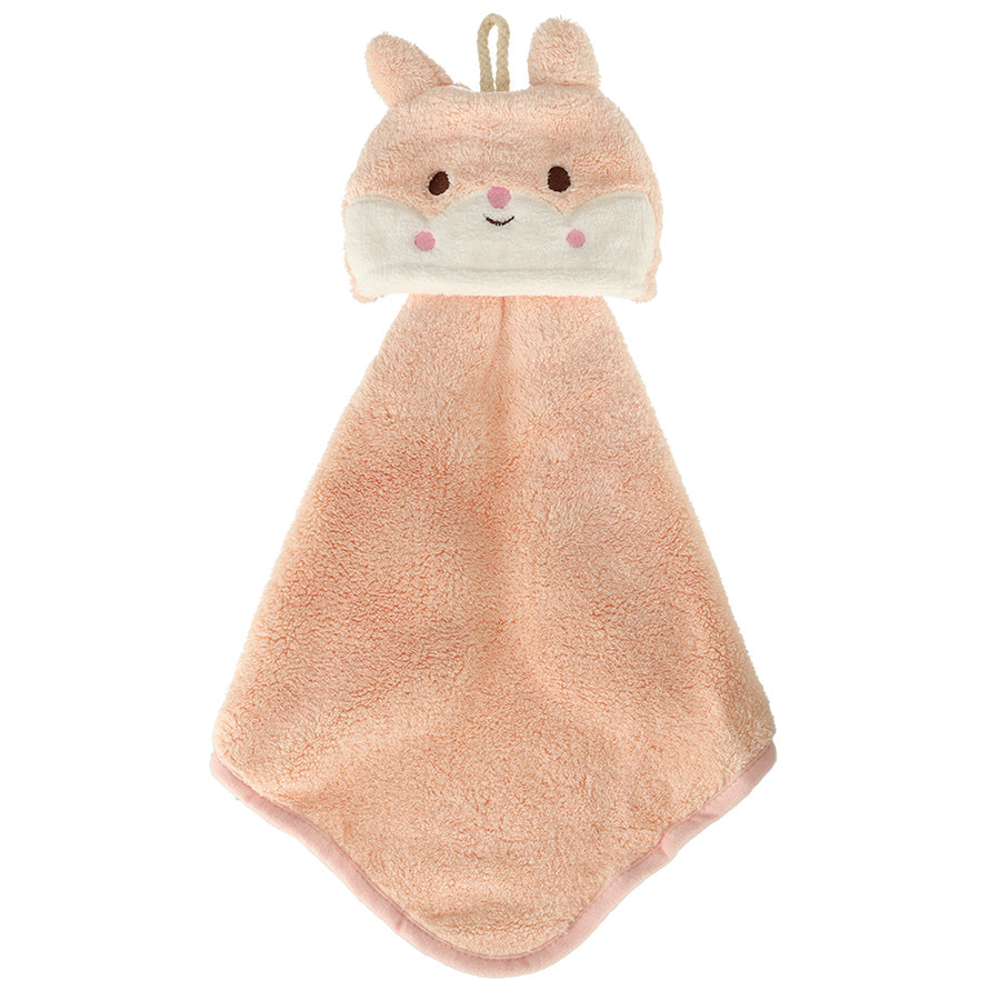 Vaikiškas rankšluostis rankoms į darželį, 42x25 cm, rožinis triušis