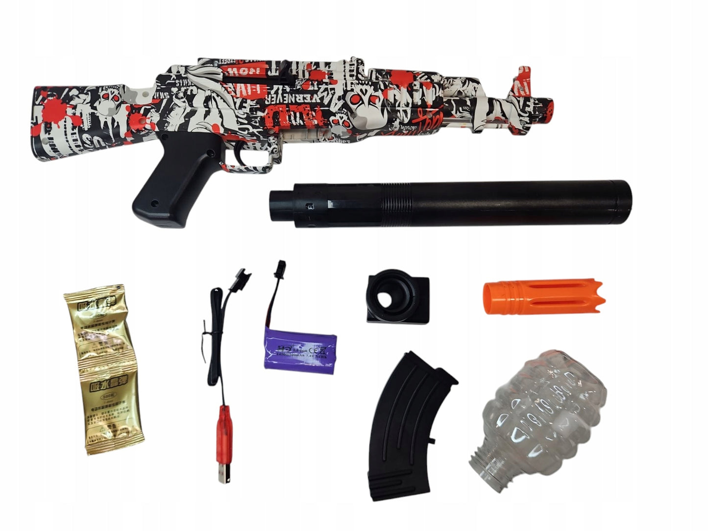 Gelinis blasteris - elektrinis žaislinis šautuvas su automatinio šaudymo funkcija - vaizdas 4