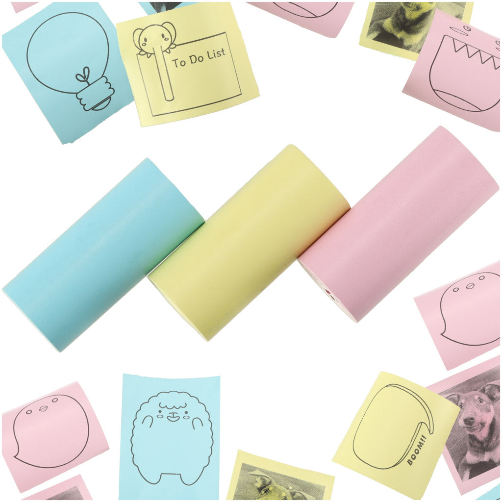 Spalvoti terminio popieriaus ritinėliai spausdintuvui, 5,7 cm x 3 m, 3 vnt.