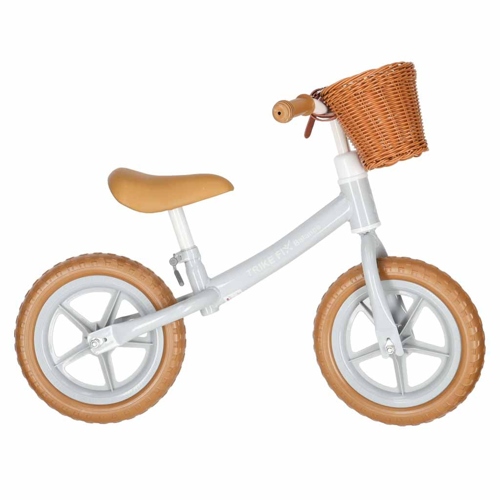 Balansinis dviratukis Trike Fix Balance su krepšeliu, rudas, nuo 2 m.