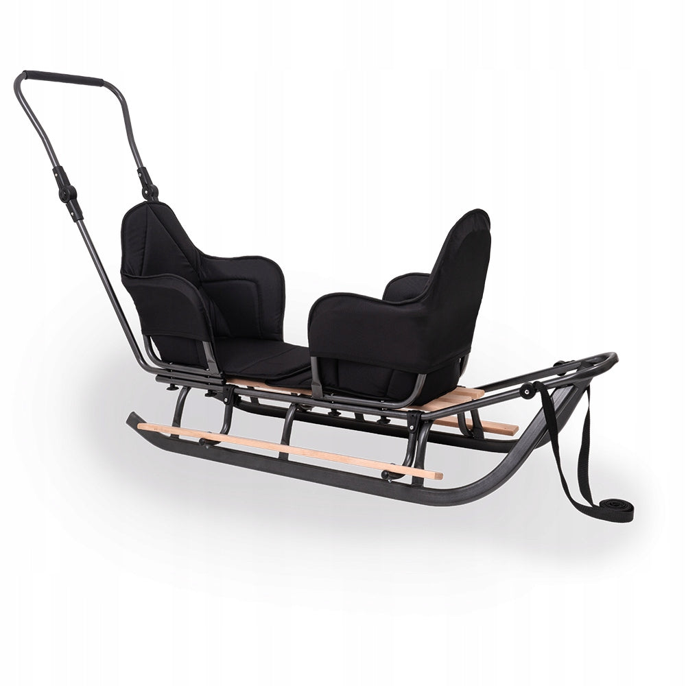 Dvivietės rogutės su stumimo rankena – vaizdas 2