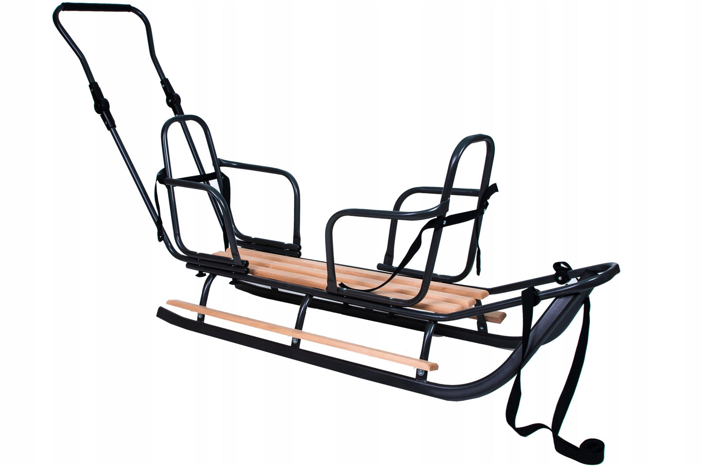 Dvivietės rogutės su stumimo rankena – vaizdas 5