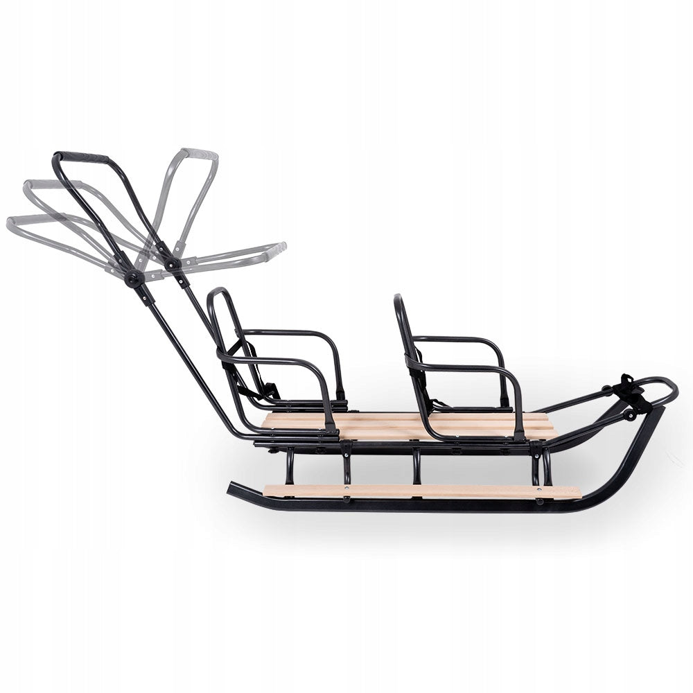 Dvivietės rogutės su stumimo rankena – vaizdas 3