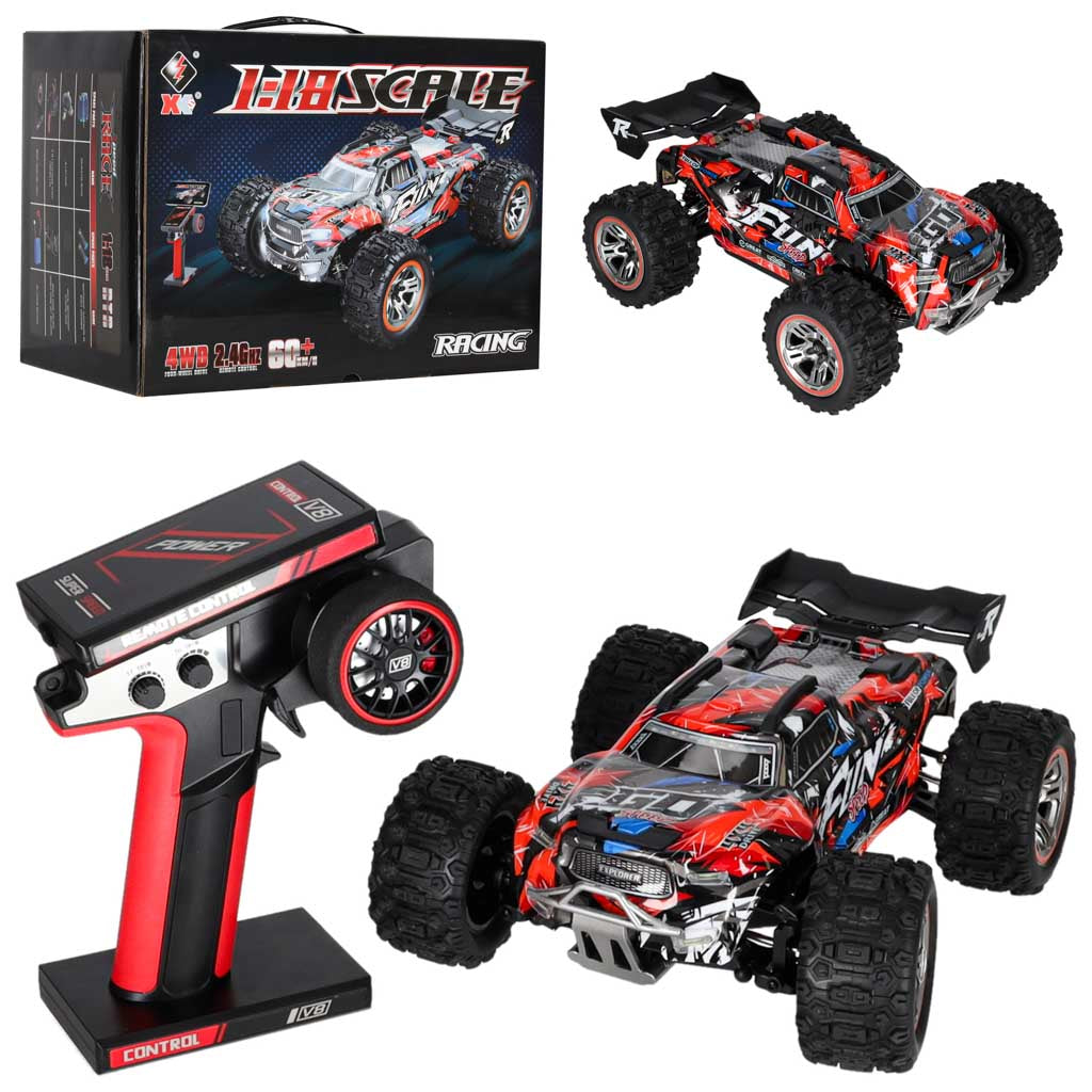 Radijo bangomis valdomas automobilis WLToys 184008, 1:18, 60 km/h, 4x4, LED