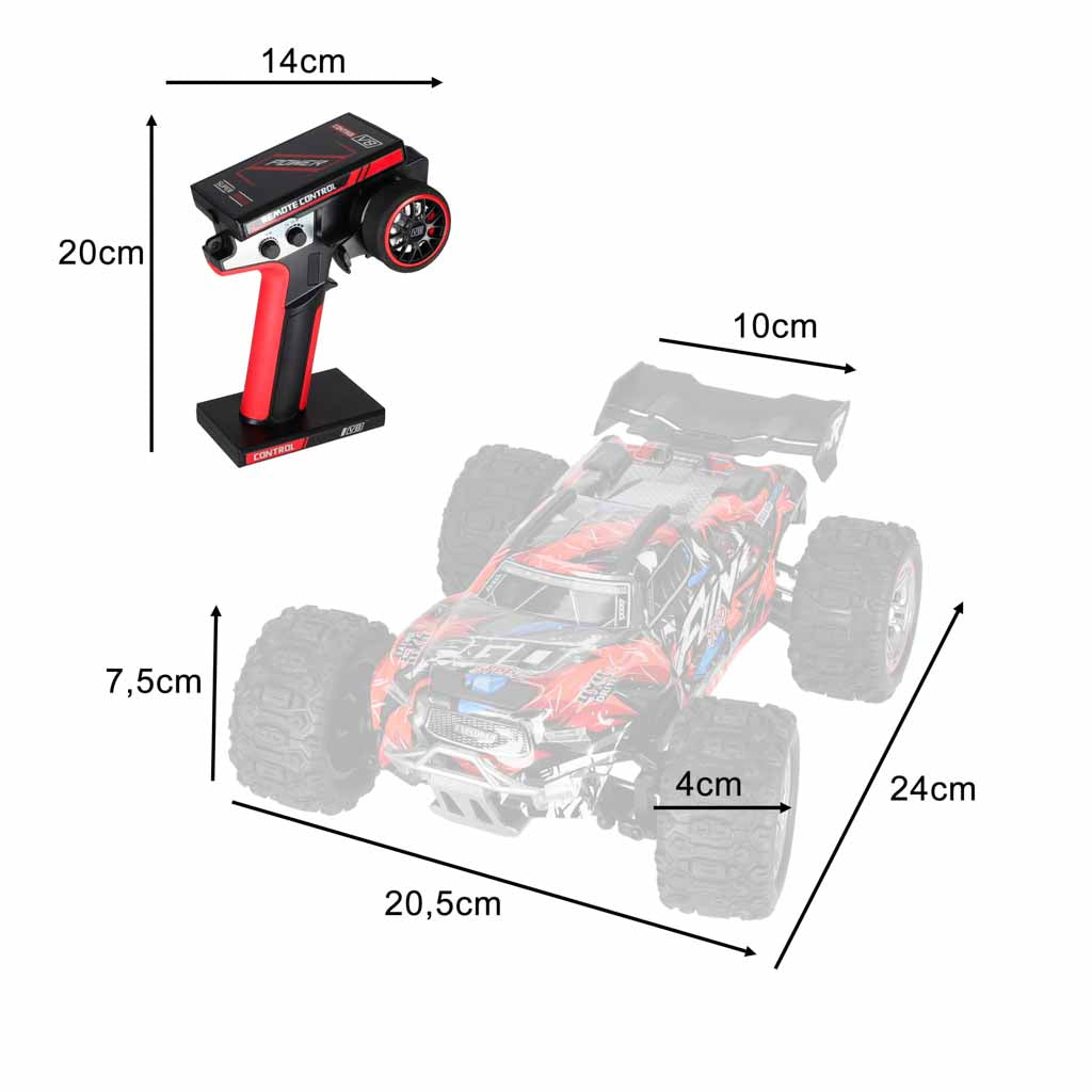 Radijo bangomis valdomas automobilis WLToys 184008, 1:18, 60 km/h, 4x4, LED