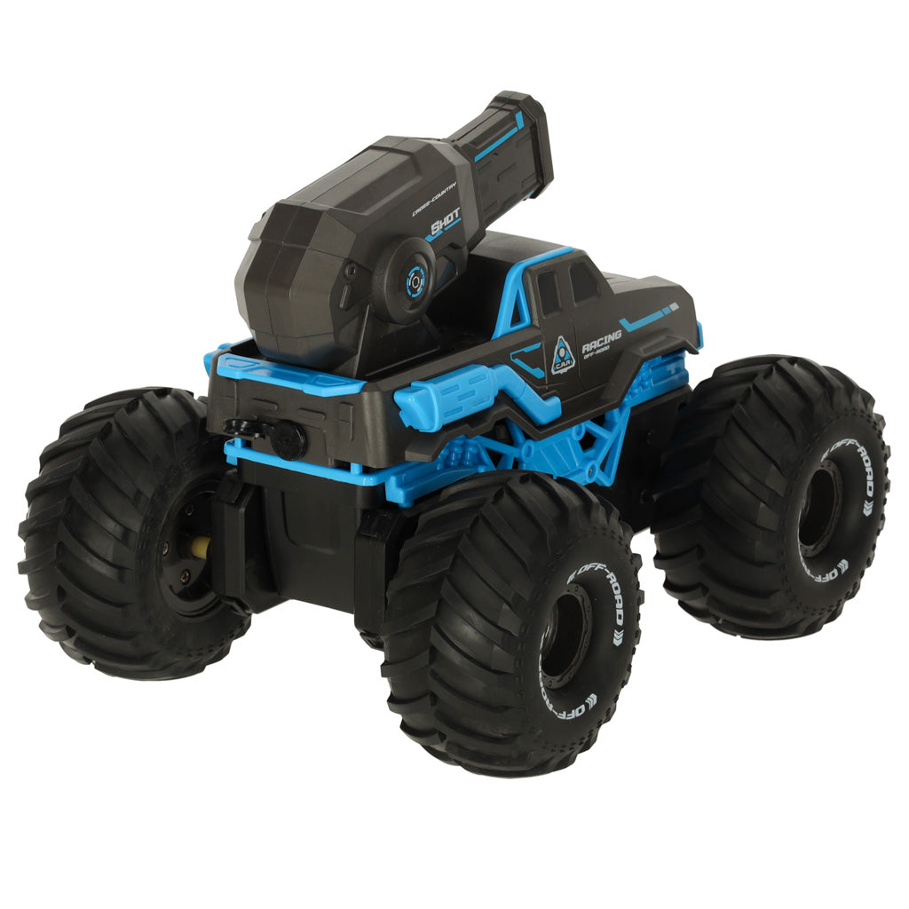Mėlynas RC amfibinis automobilis, atsparus vandeniui, valdomas gestais, su 2 pulteliais