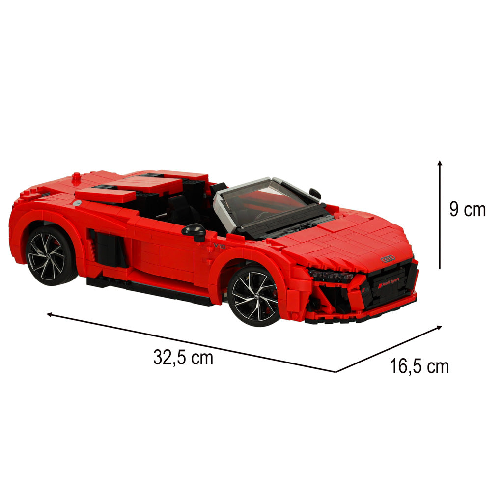 Rastar Audi R8 Spyder 93800 konstravimo kaladėlės, 1:14 mastelis, 1440 dalių