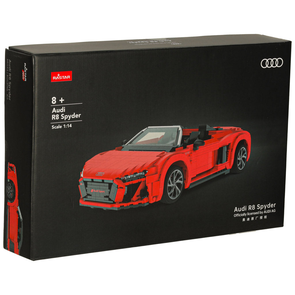 Rastar Audi R8 Spyder 93800 konstravimo kaladėlės, 1:14 mastelis, 1440 dalių