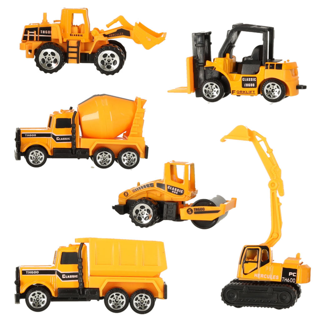 6 statybinių mašinų transporto priemonių rinkinys – vaizdas 4