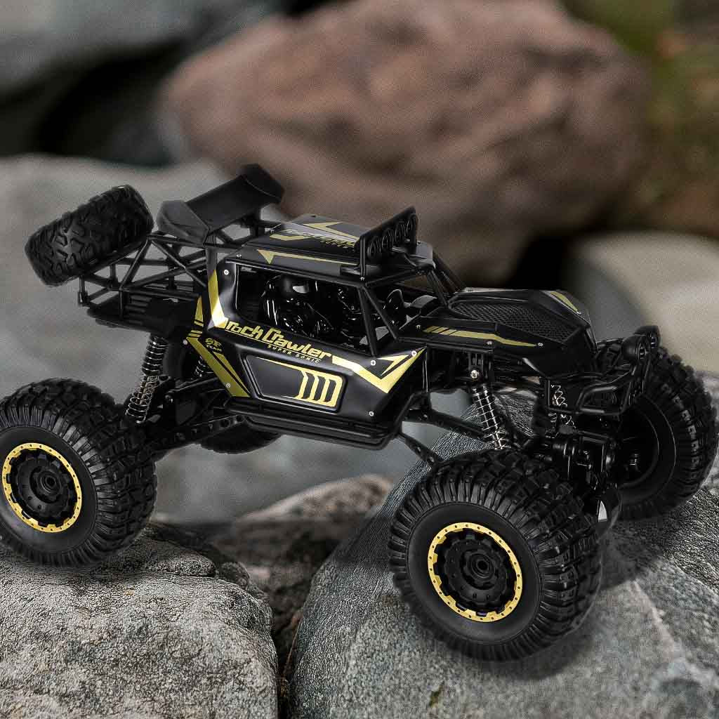 Radijo bangomis valdomas automobilis 2,4 GHz 1:8, 51 cm, metalinis, juodas