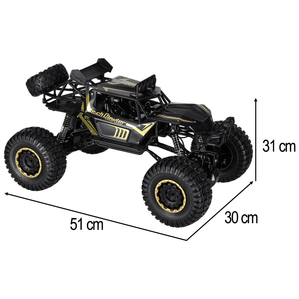 Radijo bangomis valdomas automobilis 2,4 GHz 1:8, 51 cm, metalinis, juodas