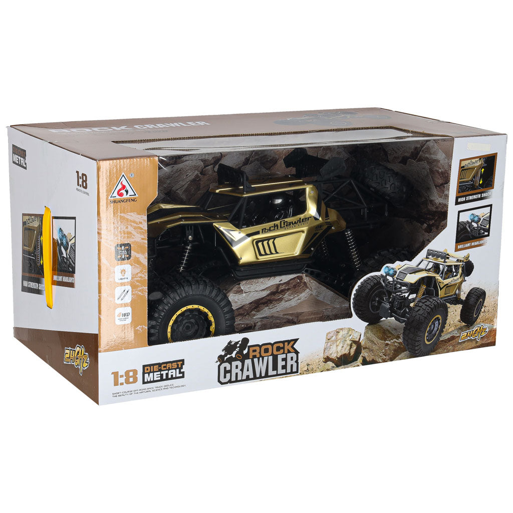Radio bangomis valdomas automobilis 2,4 GHz, 1:8, 51 cm, metalinis, auksinis