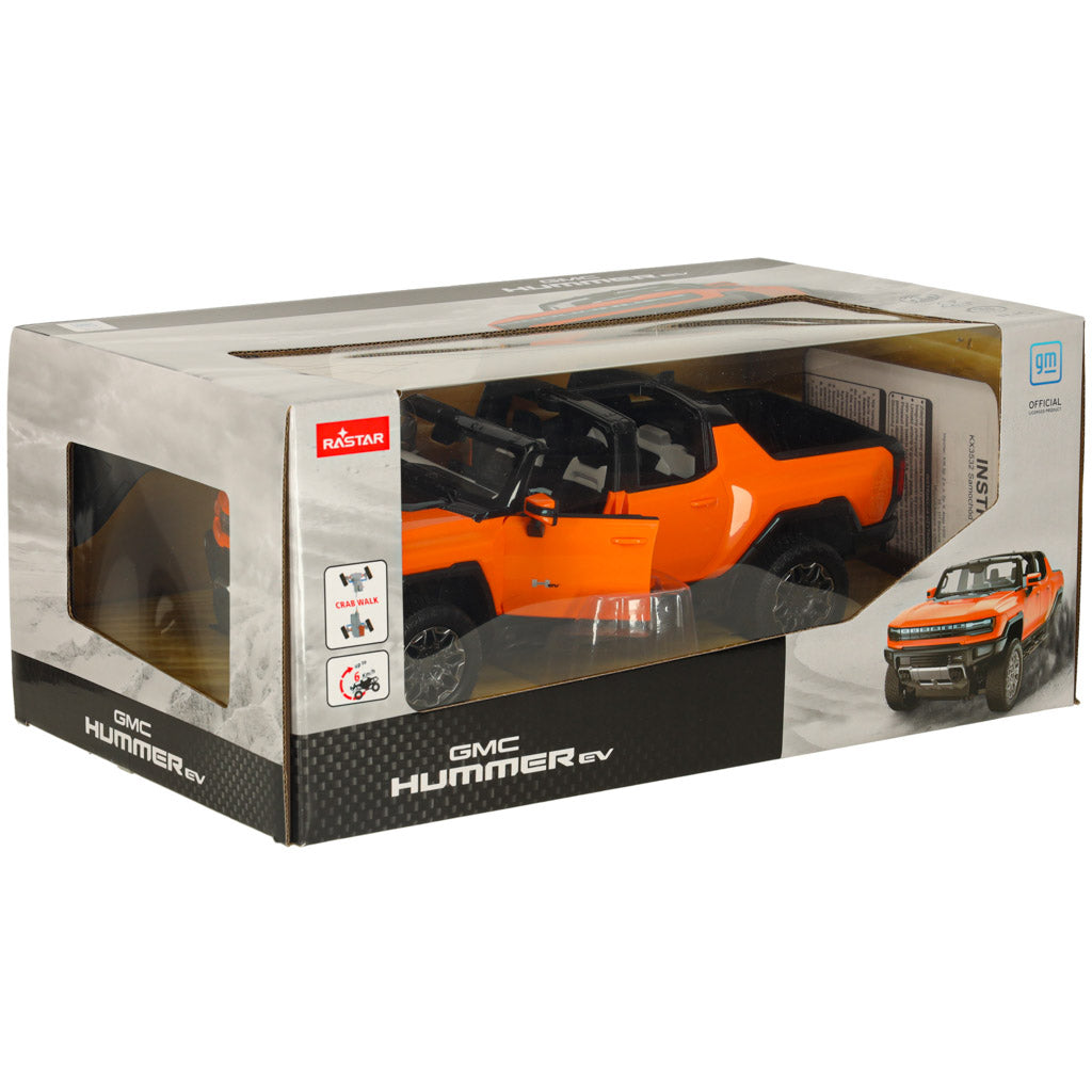 Rastar 93000 Hummer EV nuotoliniu būdu valdomas automobilis, 1:16, oranžinis