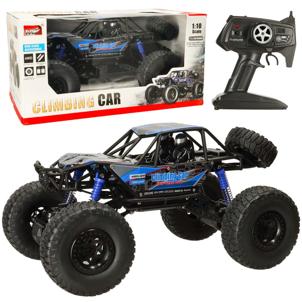 RC Crawler visureigis 1:10 4WD 48cm mėlynas radijo bangomis valdomas