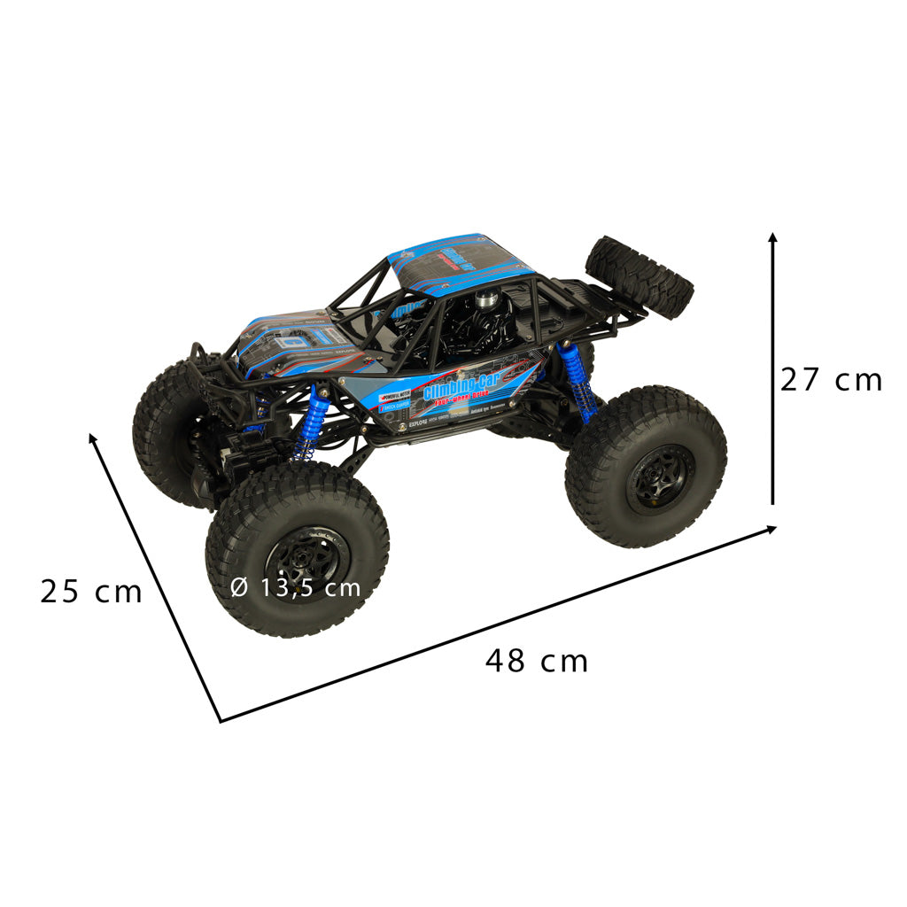 RC Crawler visureigis 1:10 4WD 48cm mėlynas radijo bangomis valdomas