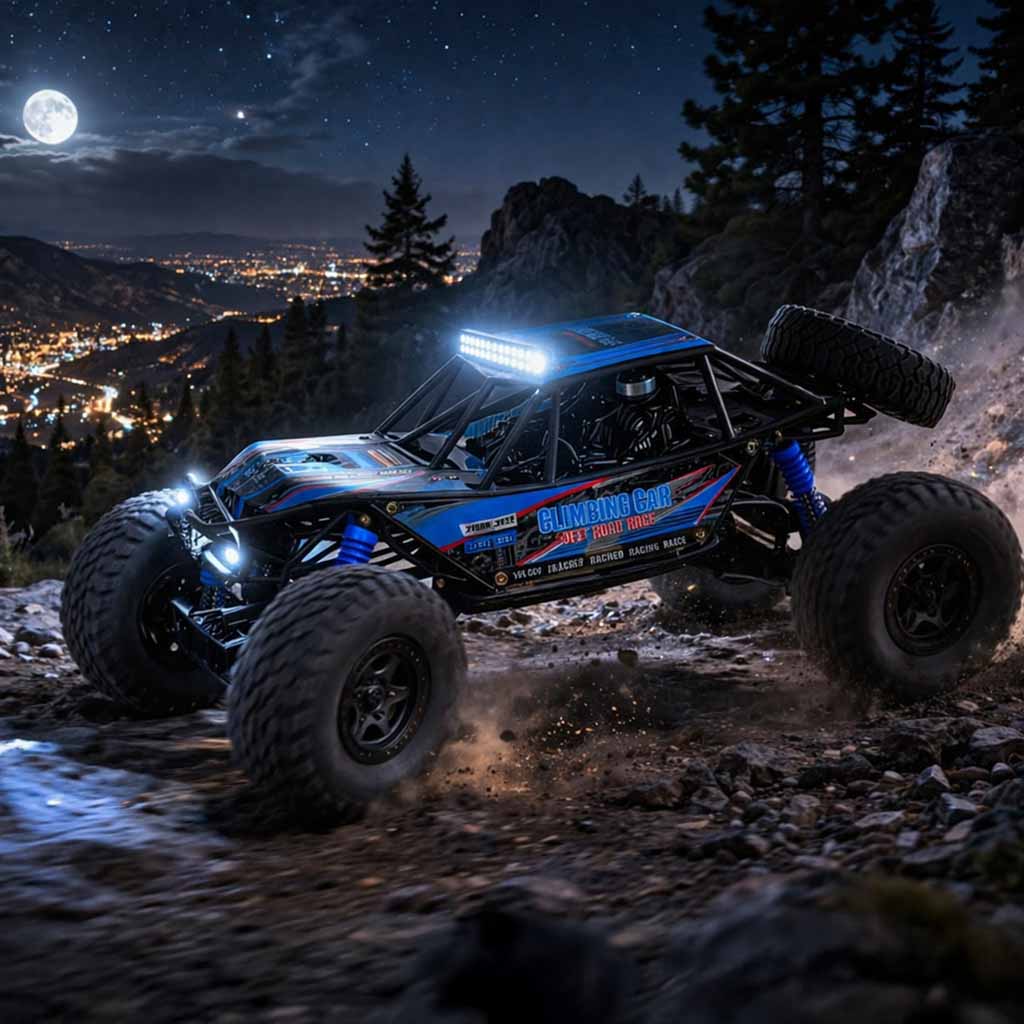 RC Crawler visureigis 1:10 4WD 48cm mėlynas radijo bangomis valdomas