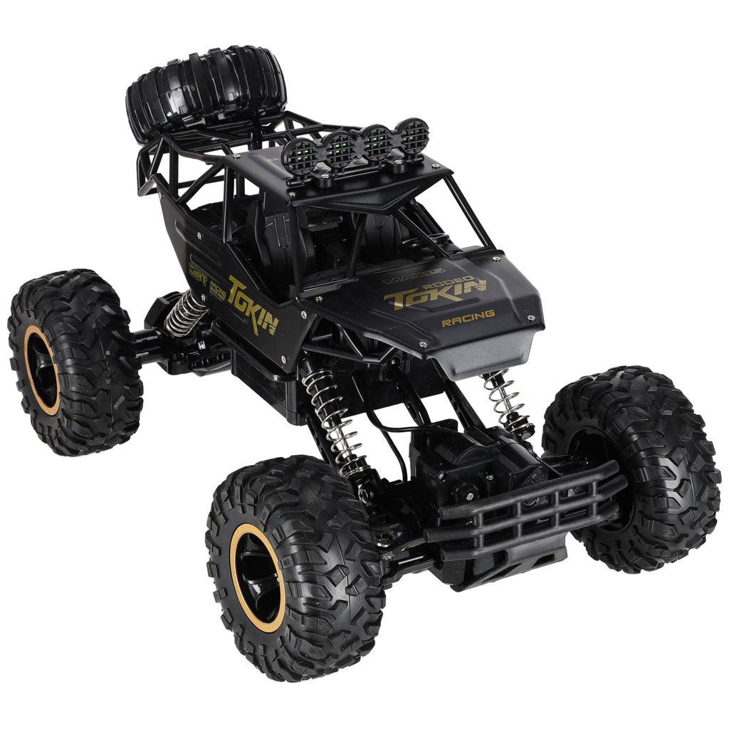 Radijo bangomis valdomas Rock Crawler 4WD metalinis 1:12 juodas