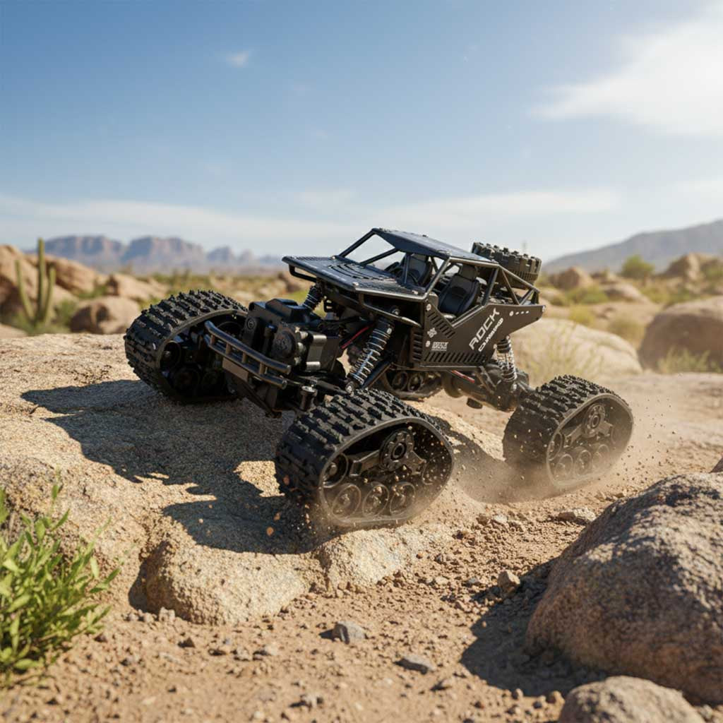 Nuotoliniu būdu valdomas visureigis RC Rock Crawler 4x4 LHC012, 2in1, juodas