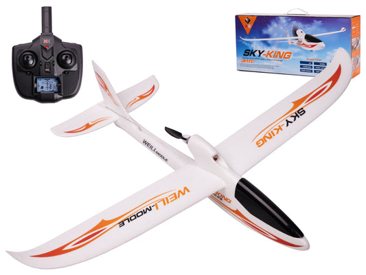 Radijo bangomis valdomas lėktuvas RC WLtoys Sky King F959S 2,4GHz, oranžinis
