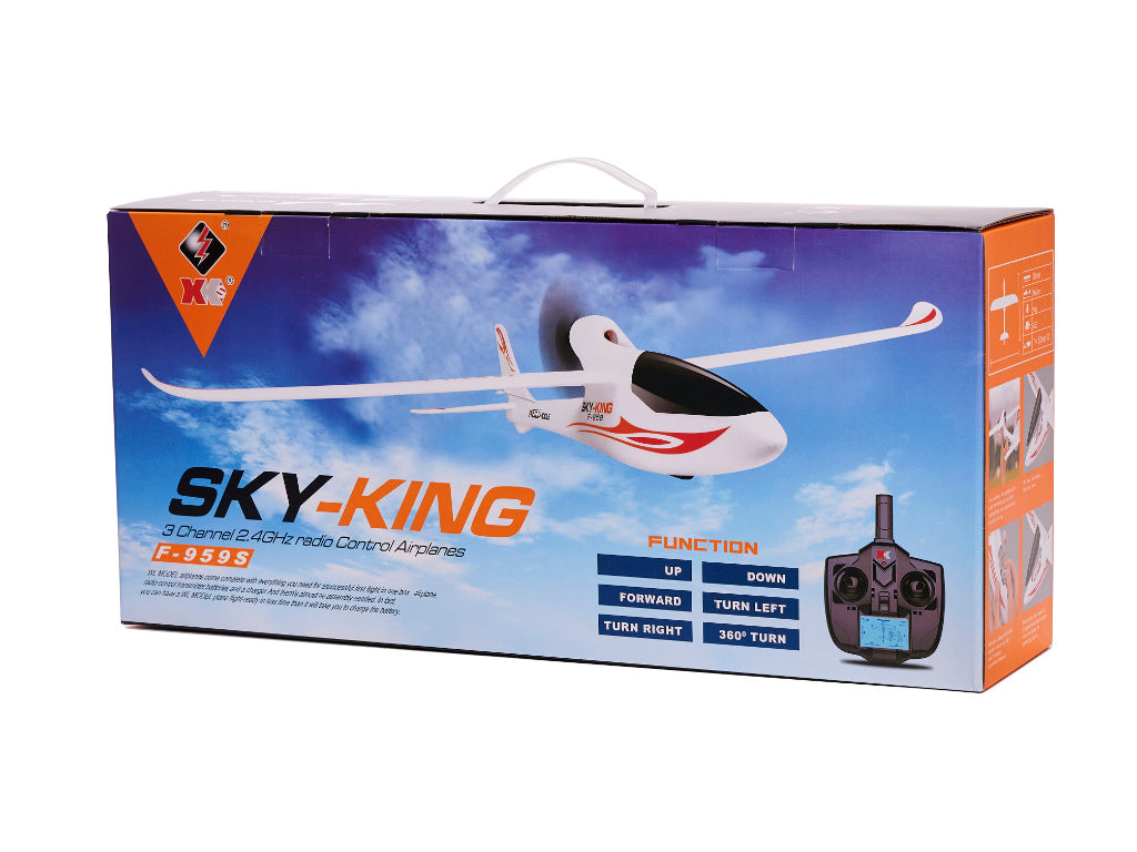 Radijo bangomis valdomas lėktuvas RC WLtoys Sky King F959S 2,4GHz, oranžinis
