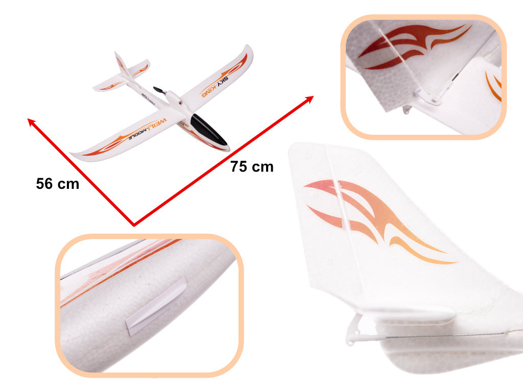 Radijo bangomis valdomas lėktuvas RC WLtoys Sky King F959S 2,4GHz, oranžinis