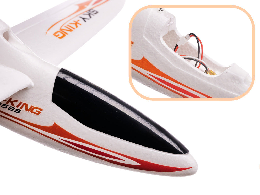 Radijo bangomis valdomas lėktuvas RC WLtoys Sky King F959S 2,4GHz, oranžinis
