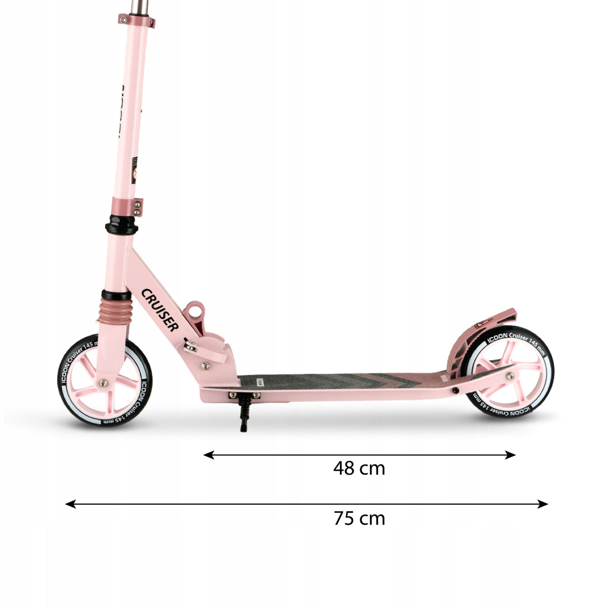 Paspirtukas Icoon Cruiser, sulankstomas, su amortizatoriumi, reguliuojamas, iki 50 kg