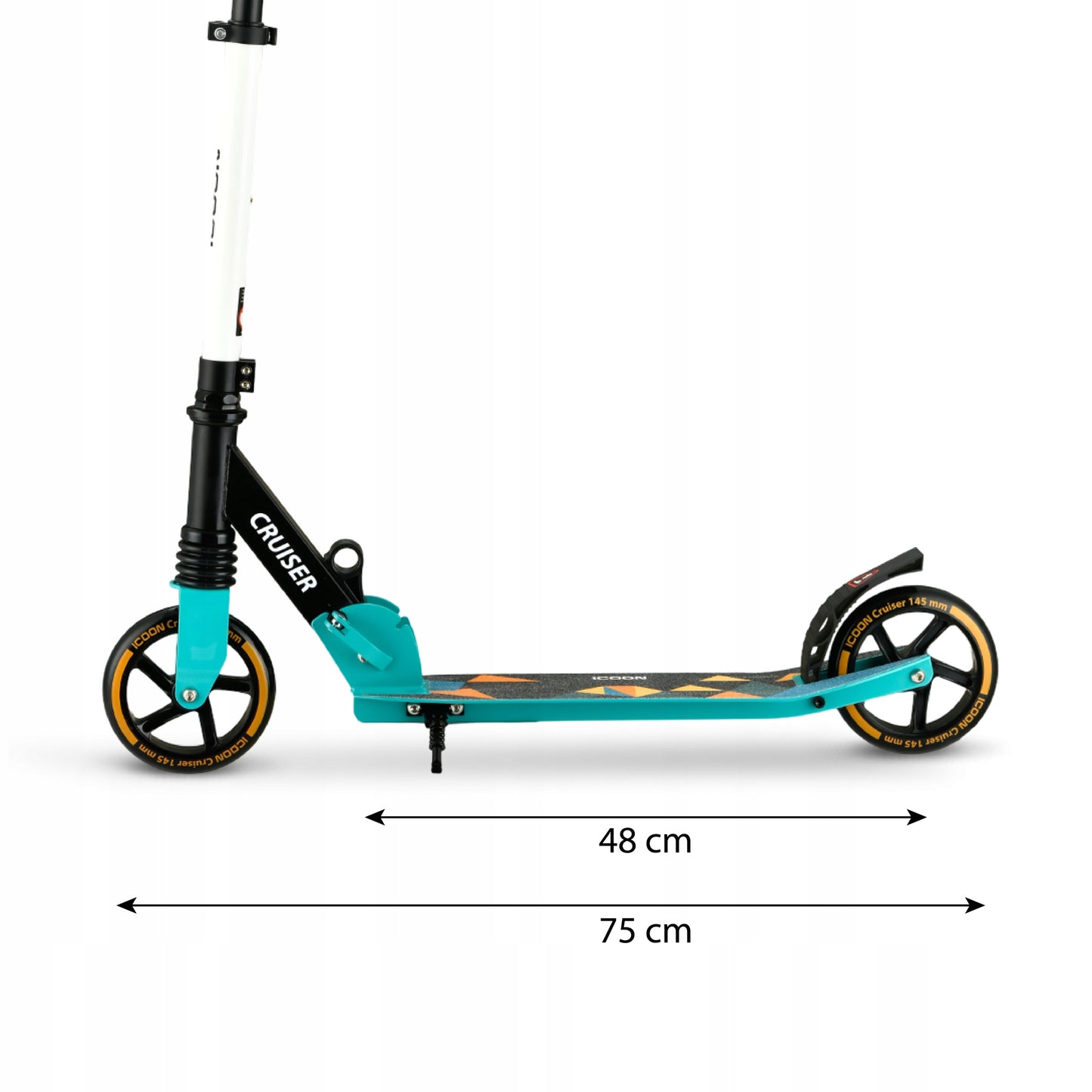 Mėlynas Paspirtukas Icoon Cruiser, sulankstomas, su amortizatoriumi, reguliuojamas, iki 50 kg