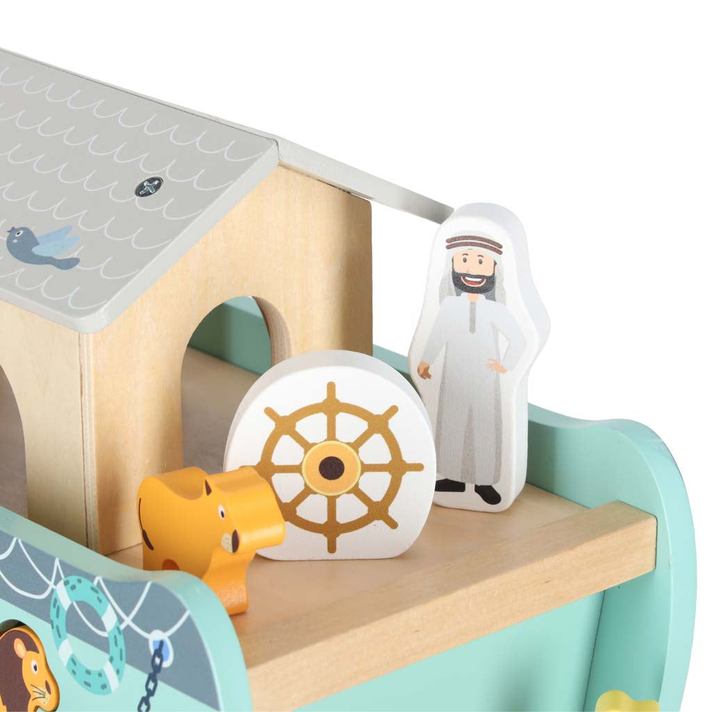 Lulilo medinis formų rūšiuoklis „Nojaus arka“ su gyvūnais, 9 elementai