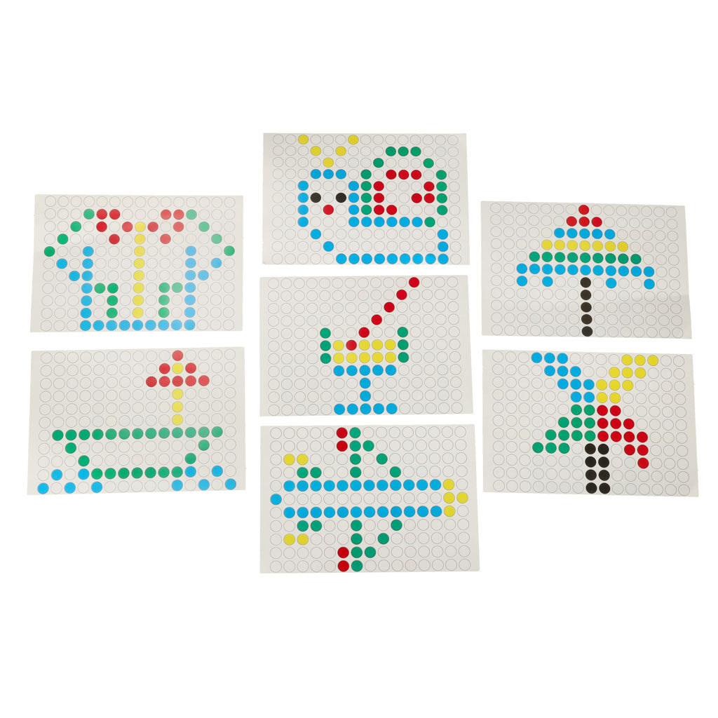 Montessori magnetinė lenta su spalvotų taškelių mozaika, geltona, 26 x 26 cm