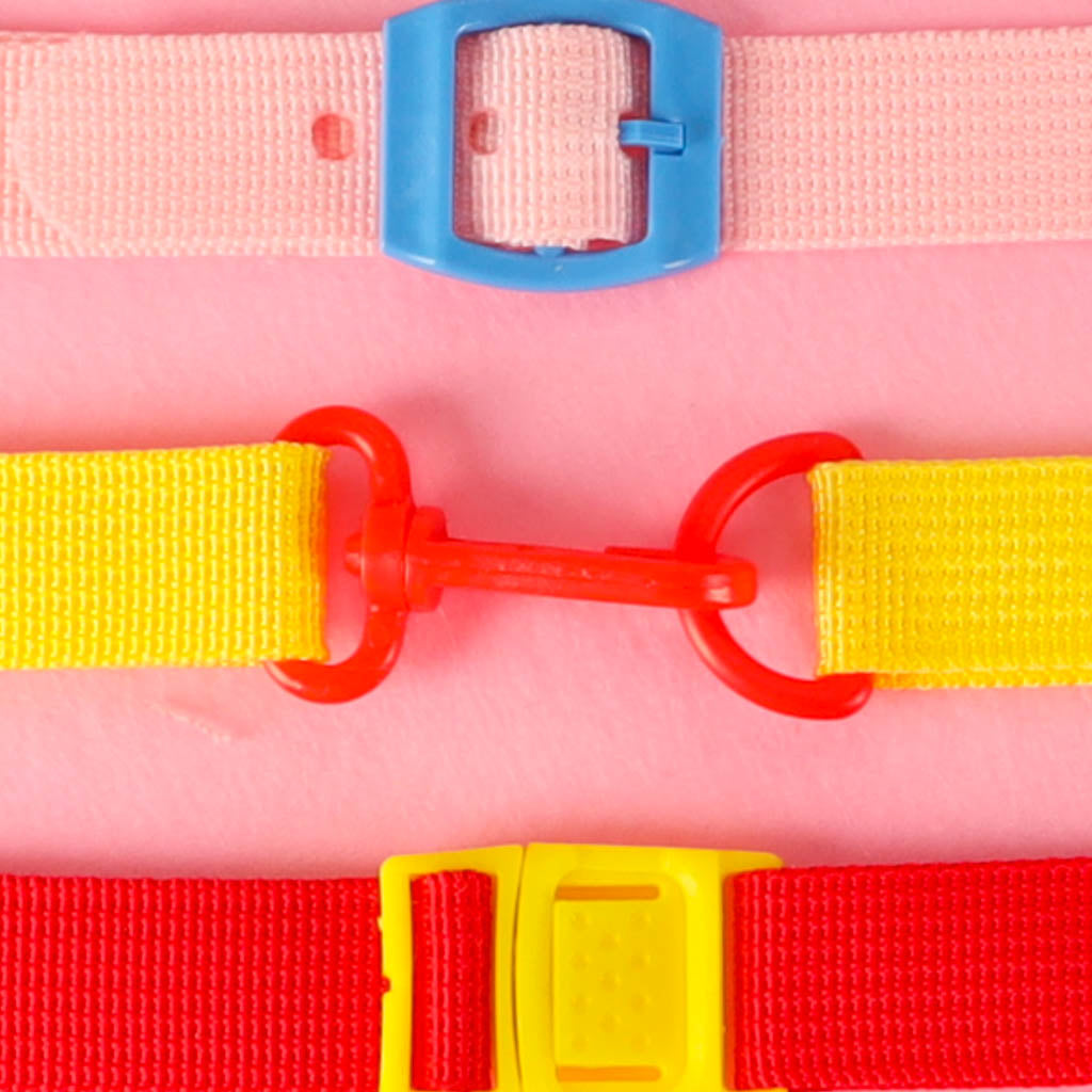 Montessori jutiminė manipuliacinė lenta-lagaminas/kuprinė, rožinė