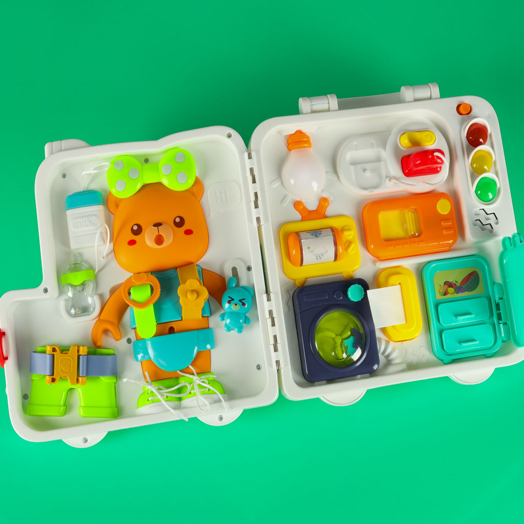 Montessori manipuliacinė lenta lagamine XXL su garsu ir šviesa