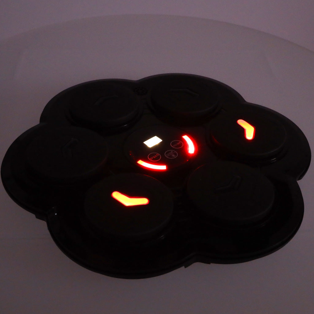 Elektroninis bokso taikinys ant sienos su taškų skaičiavimu, muzika ir LED