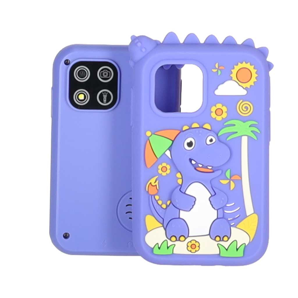 Žaislinis telefonas vaikams su kamera, MP3 ir žaidimais, mėlynas dinozauras