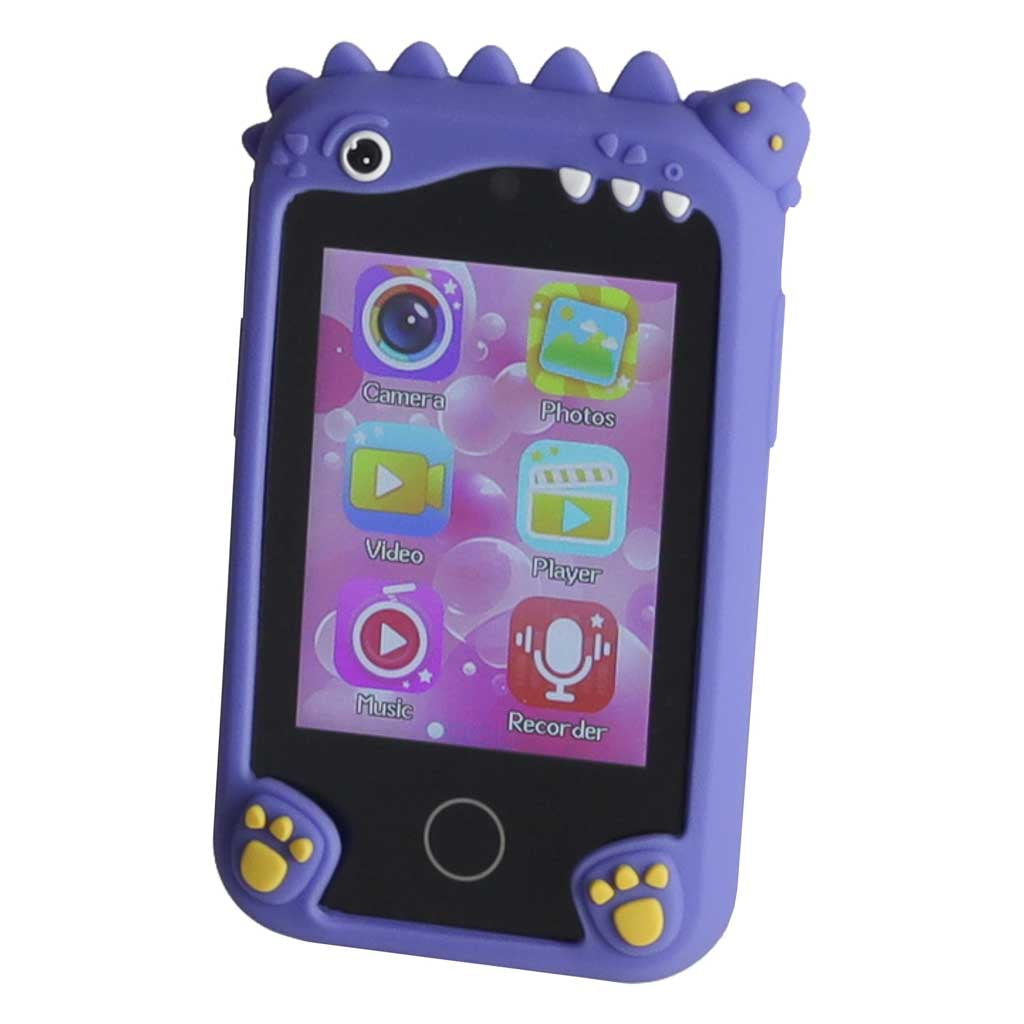 Žaislinis telefonas vaikams su kamera, MP3 ir žaidimais, mėlynas dinozauras