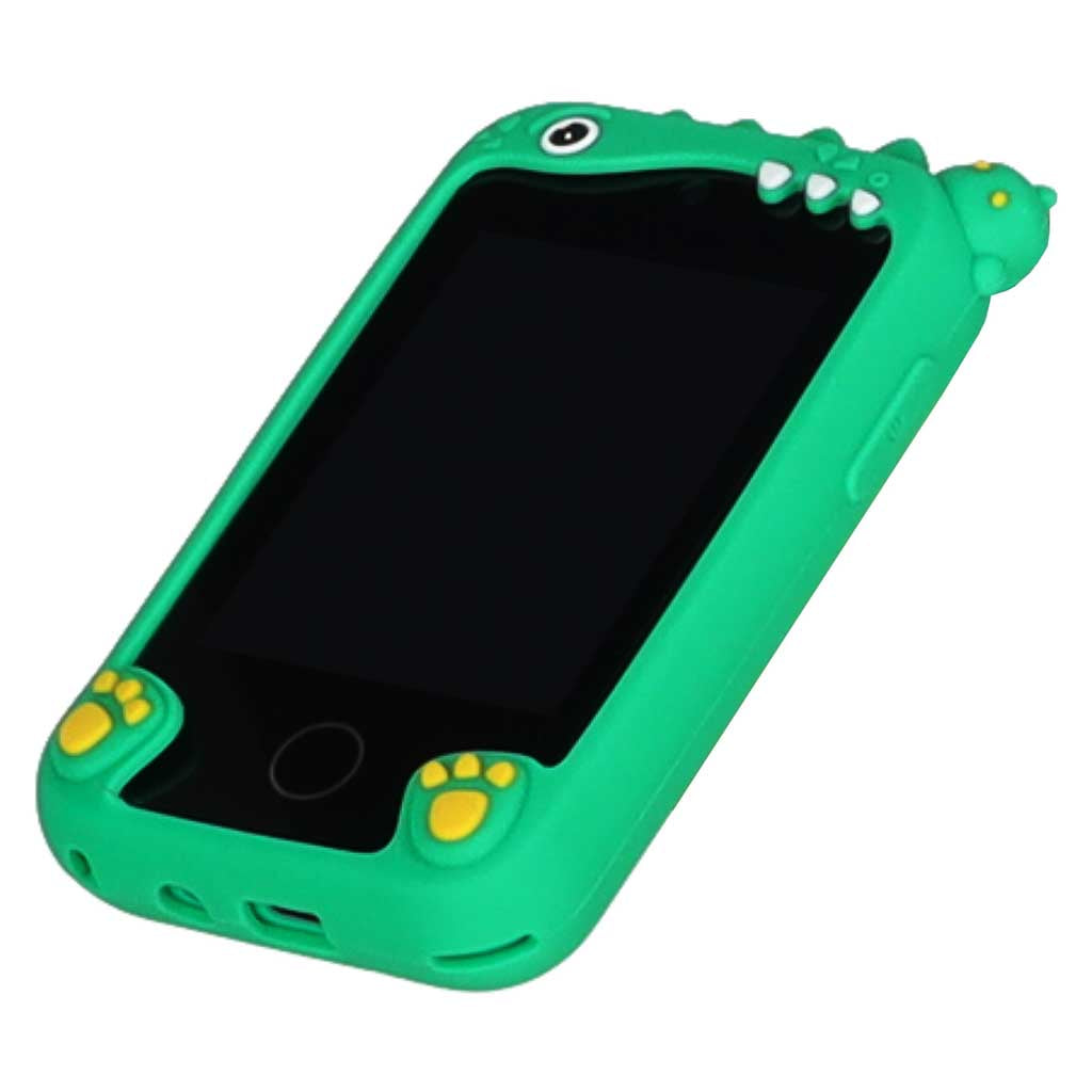 Žaislinis telefonas vaikams su kamera, MP3 ir žaidimais, žalias dinozauras