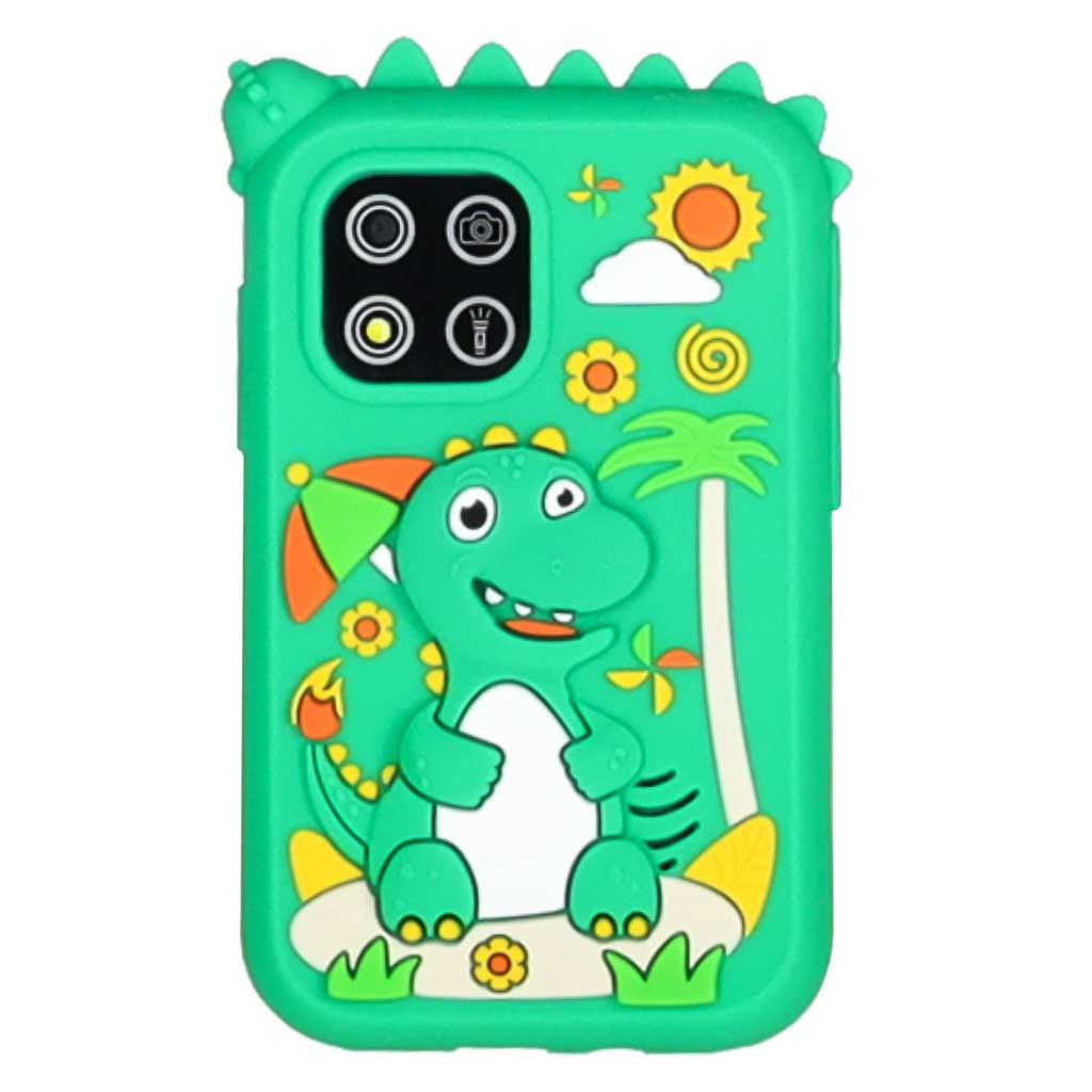 Žaislinis telefonas vaikams su kamera, MP3 ir žaidimais, žalias dinozauras