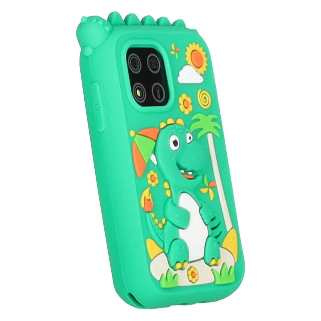 Žaislinis telefonas vaikams su kamera, MP3 ir žaidimais, žalias dinozauras