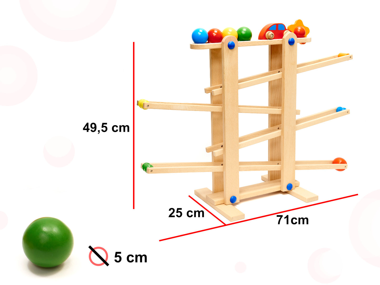 Medinis Montessori kamuoliukų takas XXL