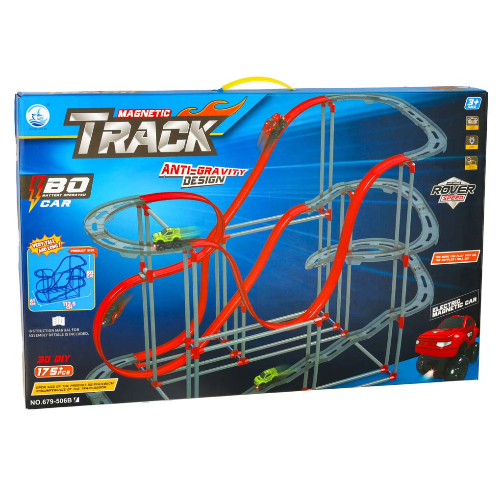 Magnetinė antigravitacinė automobilių trasa 130 cm XXL, 175 dalių
