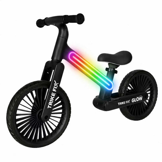 Balansinis dviratukas Trike Fix Glow su LED apšvietimu, juodas