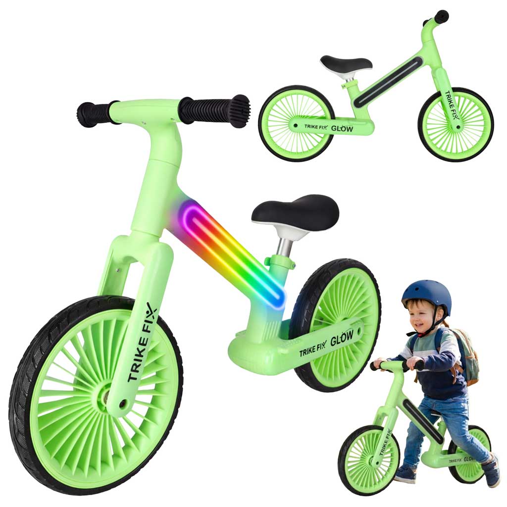 Balansinis dviratukas Trike Fix Glow su LED apšvietimu, neoninė žalia