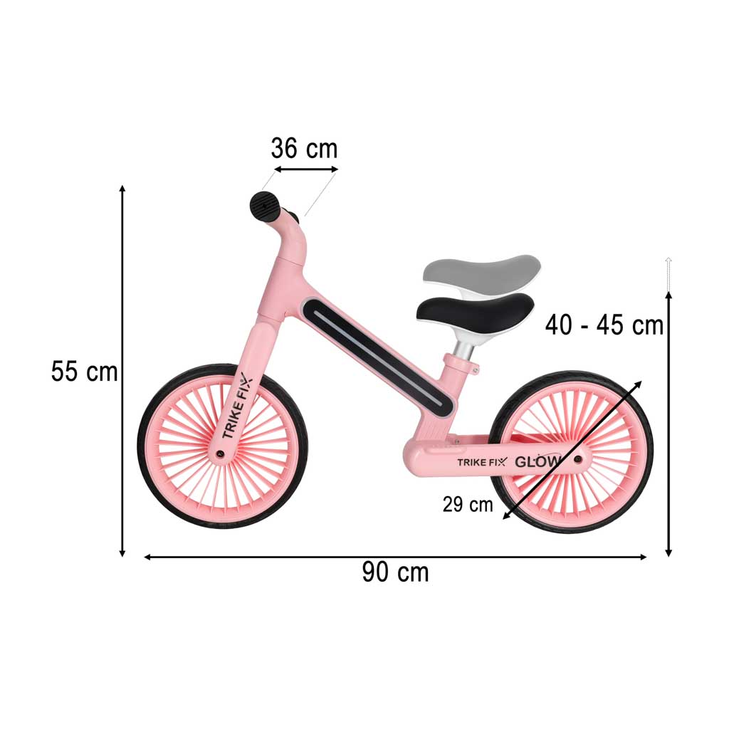 Balansinis dviratukas Trike Fix Glow su LED apšvietimu, rožinis