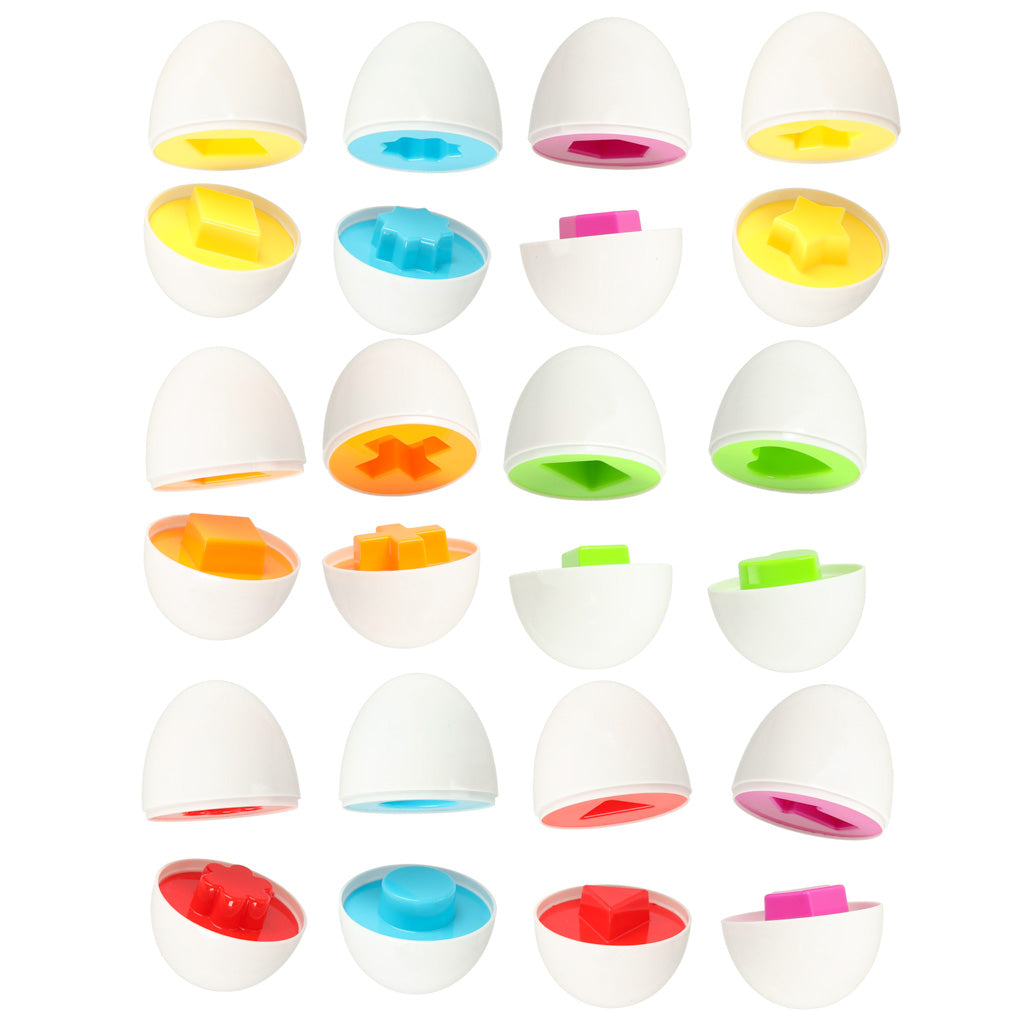 Montessori rūšiuoklis kiaušinėliai su višta – 12 formų dėlionė