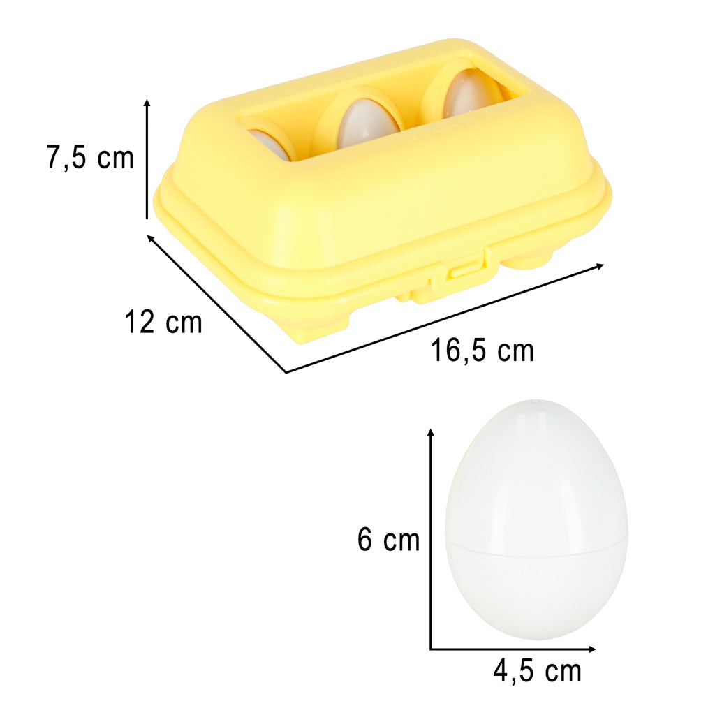 Edukacinis formų rūšiuoklis kiaušiniai „Montessori“ su vaisiais ir daržovėmis, 6 vnt.
