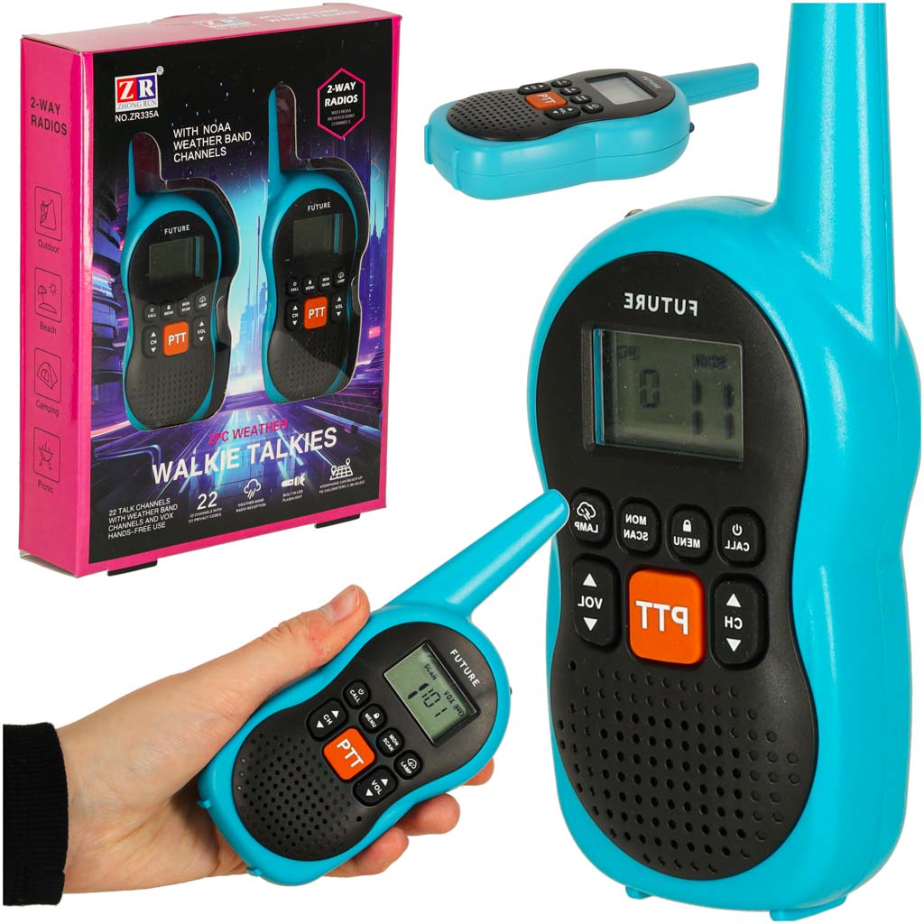 Vaikų racionėlės „Walkie Talkie“, 3 km veikimo nuotolis, 2 vnt. rinkinys